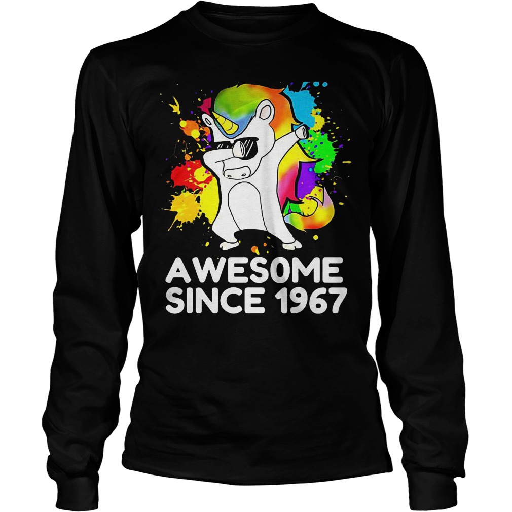 51th Birthday Dabbing Unicorn Awesome Since 1967 Longsleeve