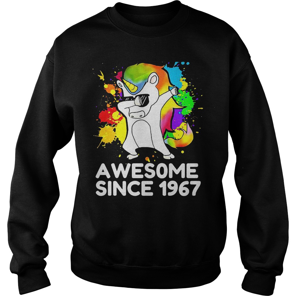 51th Birthday Dabbing Unicorn Awesome Since 1967 Sweater