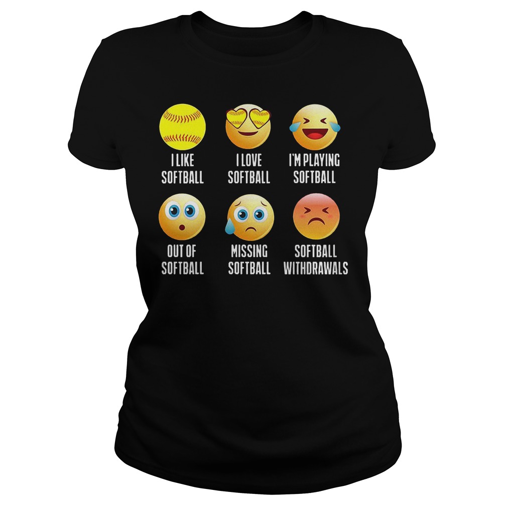 Softball Emoji Shirt 55 Softball Emoji Ladies