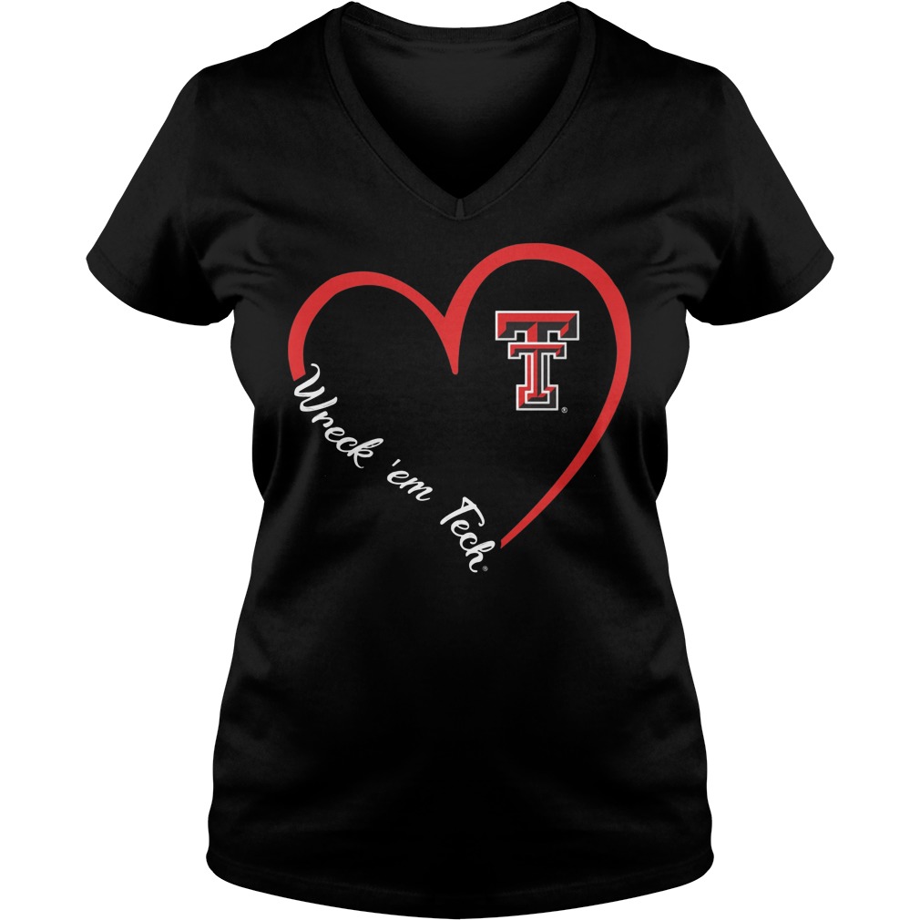 Texas Tech Red Raiders Heart 34 Wreck Em Tech Shirt, hoodie, sweater ...
