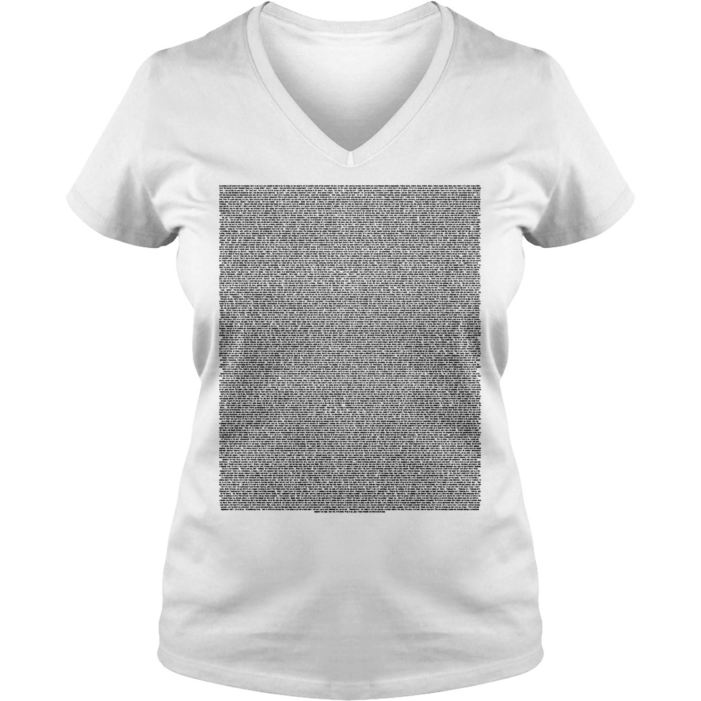 Bee Movie Script T-Shirt 10 Bee Movie Script T-Shirt Ladies V-Neck