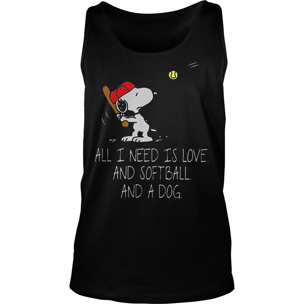 Snoopy All I Need Is Love And Softball And A Dog T-Shirt 5 Snoopy All I Need Is Love And Softball And A Dog T-Shirt Unisex Tank Top