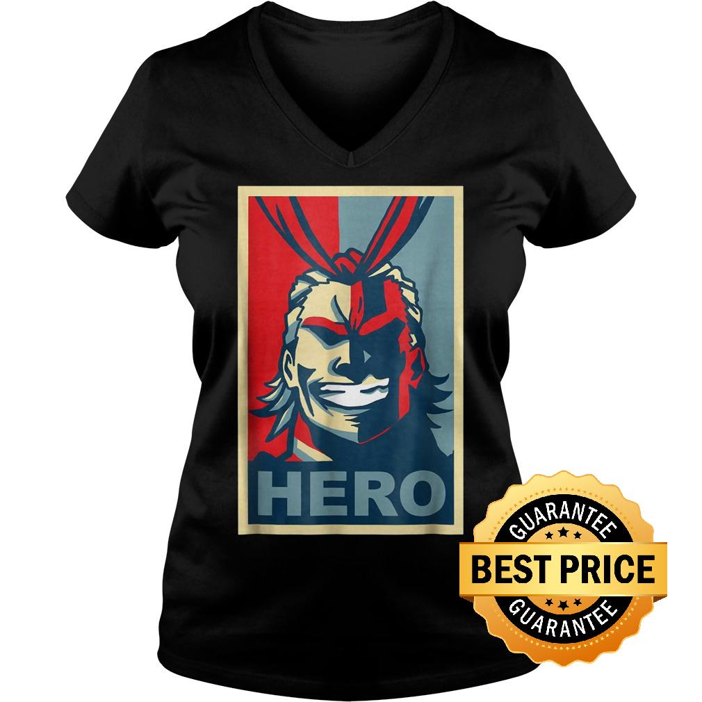 Original My heroes Academia Art All Might Anime Shirt 4 Original My heroes Academia Art All Might Anime Shirt Ladies V-Neck