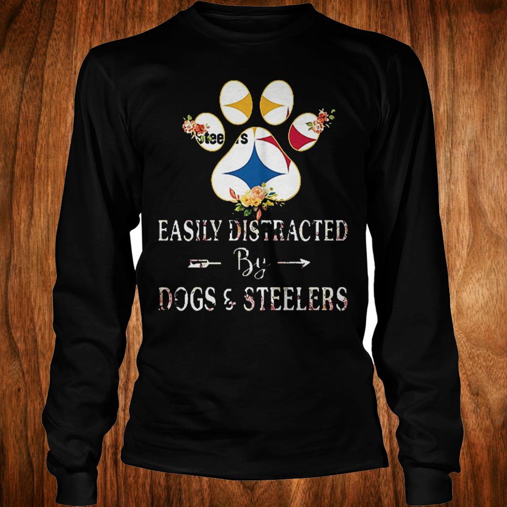 Original Paw bear easily distracted by dogs and Steelers Shirt 5 Original Paw bear easily distracted by dogs and Steelers Shirt Longsleeve Tee Unisex