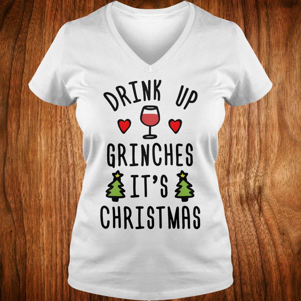 Premium Drink up Grinches It's Christmas sweatshirt Ladies V-Neck