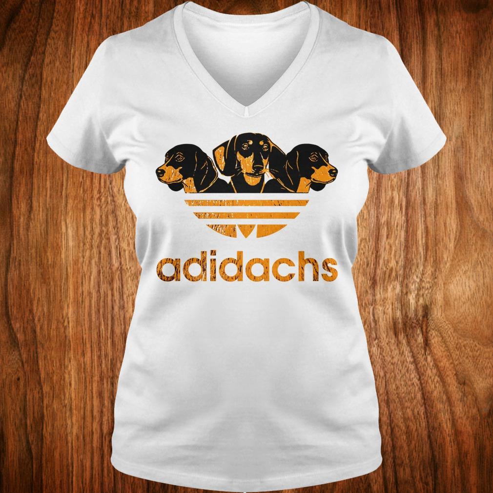 mashup Dachshund AdiDachshund Adidas shirt Ladies V-Neck