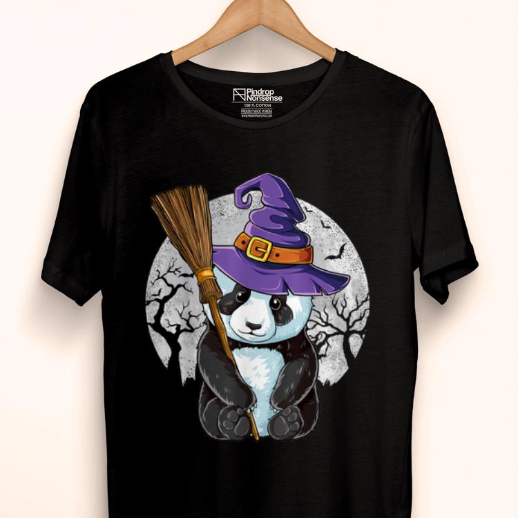 Awesome Panda Witch Hat Broom Halloween Bear Lover shirt 2 Awesome Panda Witch Hat Broom Halloween Bear Lover shirt