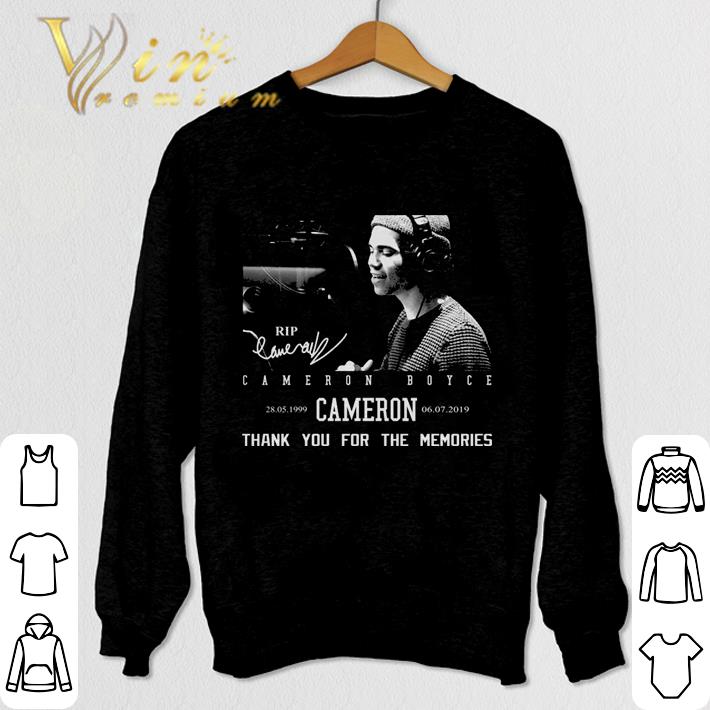 Hot Rip Cameron Boyce 1999-2019 signature thank you for the memories shirt 2 Hot Rip Cameron Boyce 1999-2019 signature thank you for the memories shirt