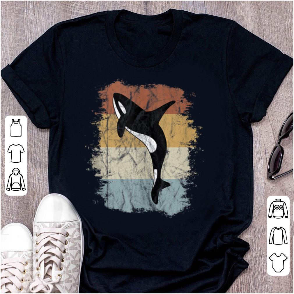 Premium Vintage Retro Killer Whale Art Orca Whale Silhouette shirt ...