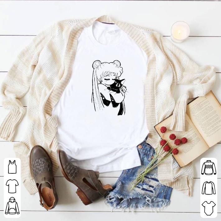 Hot Sailor Moon Kae Araki hug Luna shirt 2 Hot Sailor Moon Kae Araki hug Luna shirt