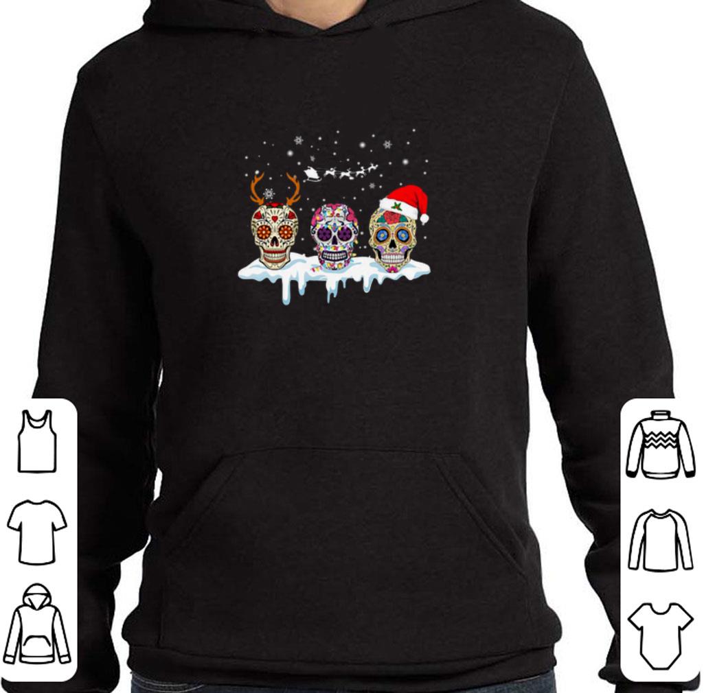Original Sugar skulls with Christmas Santa hat reindeer shirt 2 Original Sugar skulls with Christmas Santa hat reindeer shirt