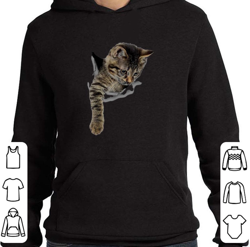 Cat torn paper shirt 2 Cat torn paper shirt