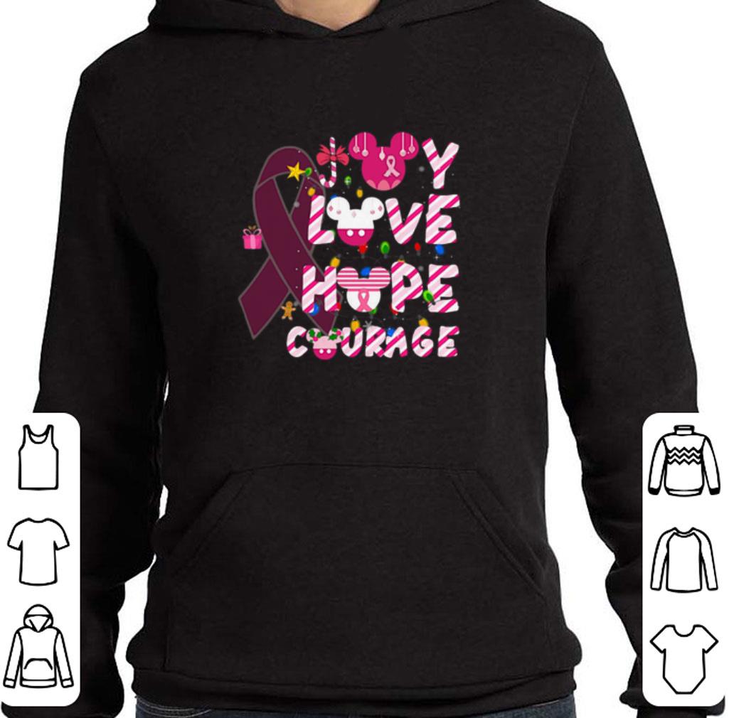 Hot Breast Cancer Joy Love Hope Courage Mickey head Christmas shirt 2 Hot Breast Cancer Joy Love Hope Courage Mickey head Christmas shirt