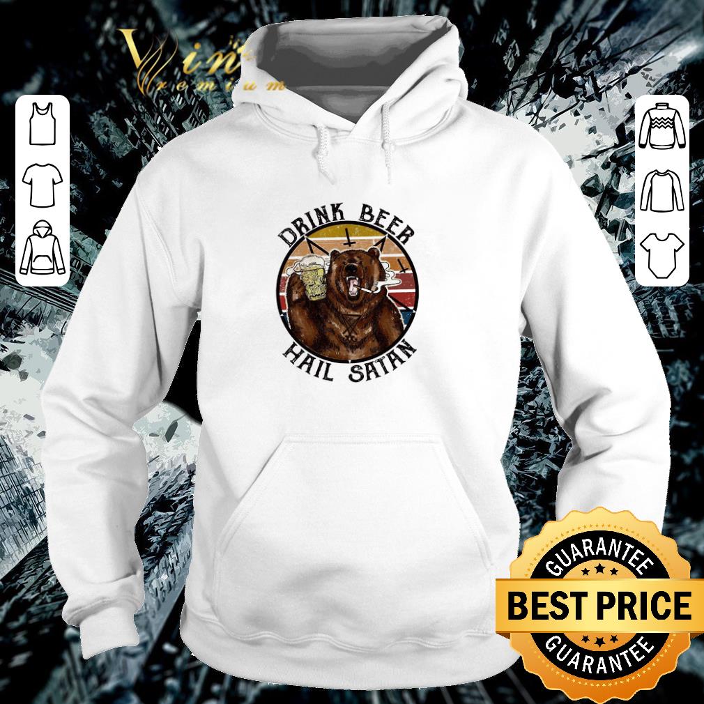 Premium Vintage Bear Drink Beer Hail Satan shirt 3 Premium Vintage Bear Drink Beer Hail Satan shirt