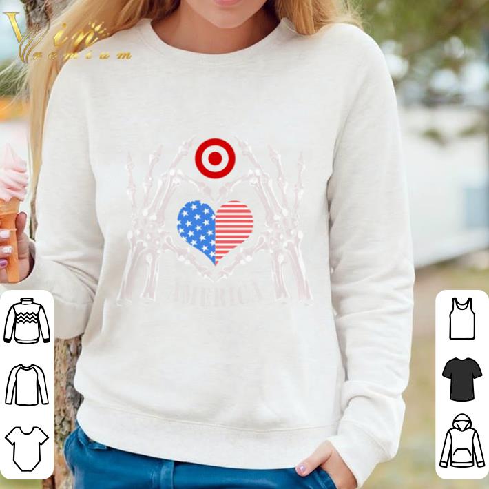 Top Target Logo America USA Forever Skeleton Skull Bones Hand shirt 2 Top Target Logo America USA Forever Skeleton Skull Bones Hand shirt