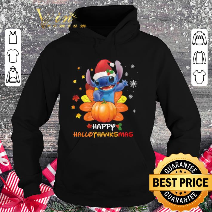 Official Santa Stitch Happy Hallothanksmas shirt 2 Official Santa Stitch Happy Hallothanksmas shirt