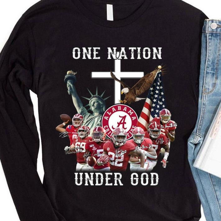 Premium Statue of Liberty One Nation Under God Alabama Crimson Tide Signatures shirt 2 Premium Statue of Liberty One Nation Under God Alabama Crimson Tide Signatures shirt