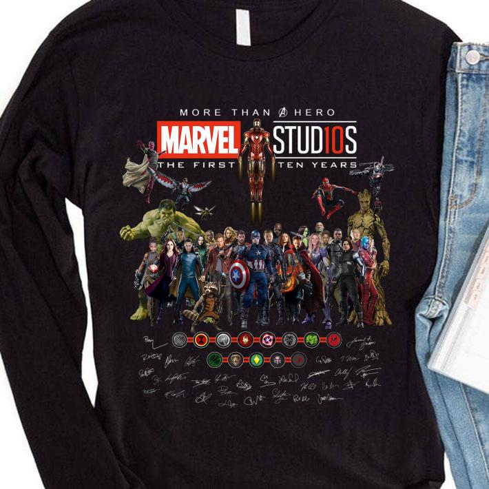 Awesome Avengers More Than Hero Marvel Stud10s The First Ten Years Signatures shirt 2 Awesome Avengers More Than Hero Marvel Stud10s The First Ten Years Signatures shirt