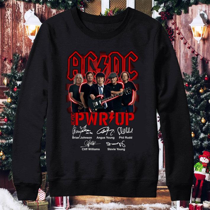 Awesome Power Up ACDC Band PWR Up Signatures Brian Johnson Angus Young shirt 2 Awesome Power Up ACDC Band PWR Up Signatures Brian Johnson Angus Young shirt