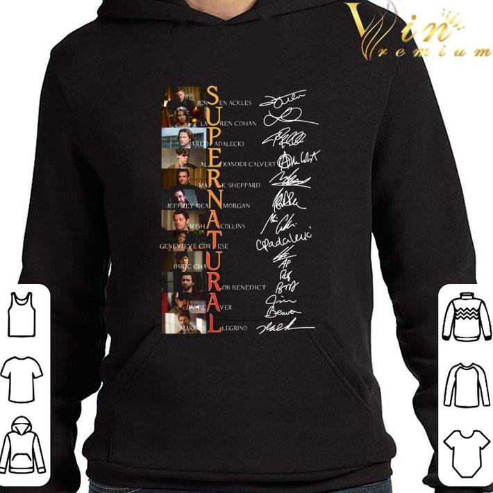 Supernatural TV Show Signed Jensen Ackles Lauren Cohan shirt 2 Supernatural TV Show Signed Jensen Ackles Lauren Cohan shirt
