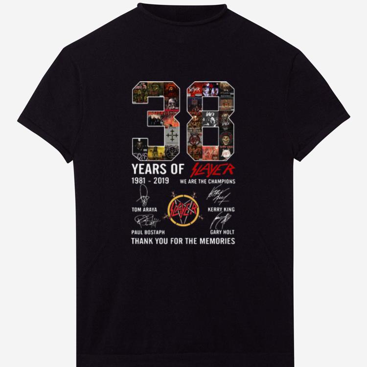 Hot 38 Years Of Slayer 1981 2019 signature shirt 1 - Hot 38 Years Of Slayer 1981-2019 signature shirt