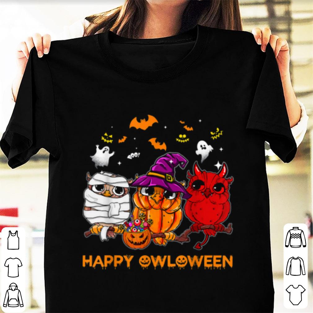 Hot Happy Owloween Halloween Owl Pumpkin Wicth shirt 1 - Hot Happy Owloween Halloween Owl Pumpkin Wicth shirt