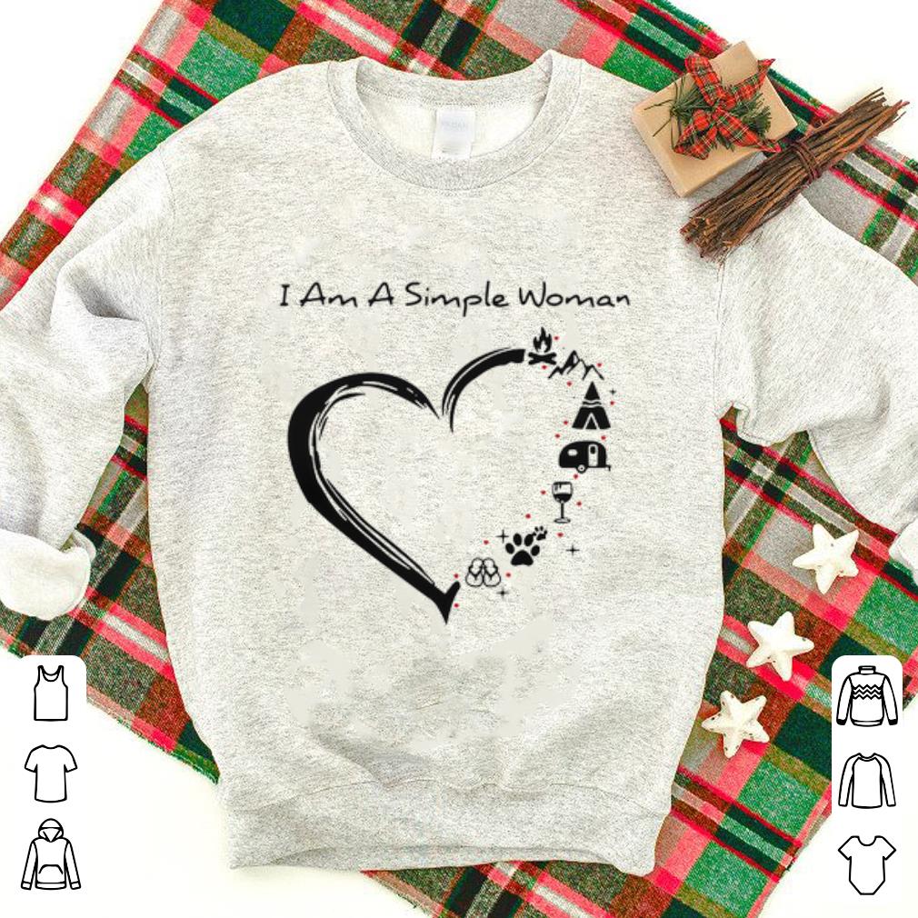 Hot I am a simple woman heart camping mountain wine animals and flip flop shirt 1 - Hot I am a simple woman heart camping mountain wine animals and flip flop shirt
