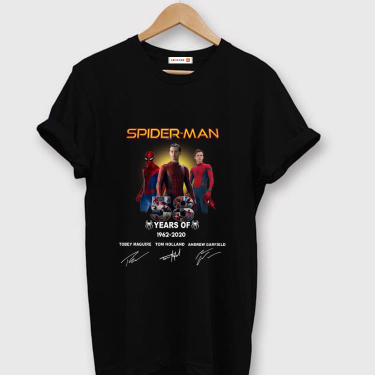 Hot Spider Man 58 Years Anniversary 1962 2020 Signature shirt 1 - Hot Spider Man 58 Years Anniversary 1962-2020 Signature shirt