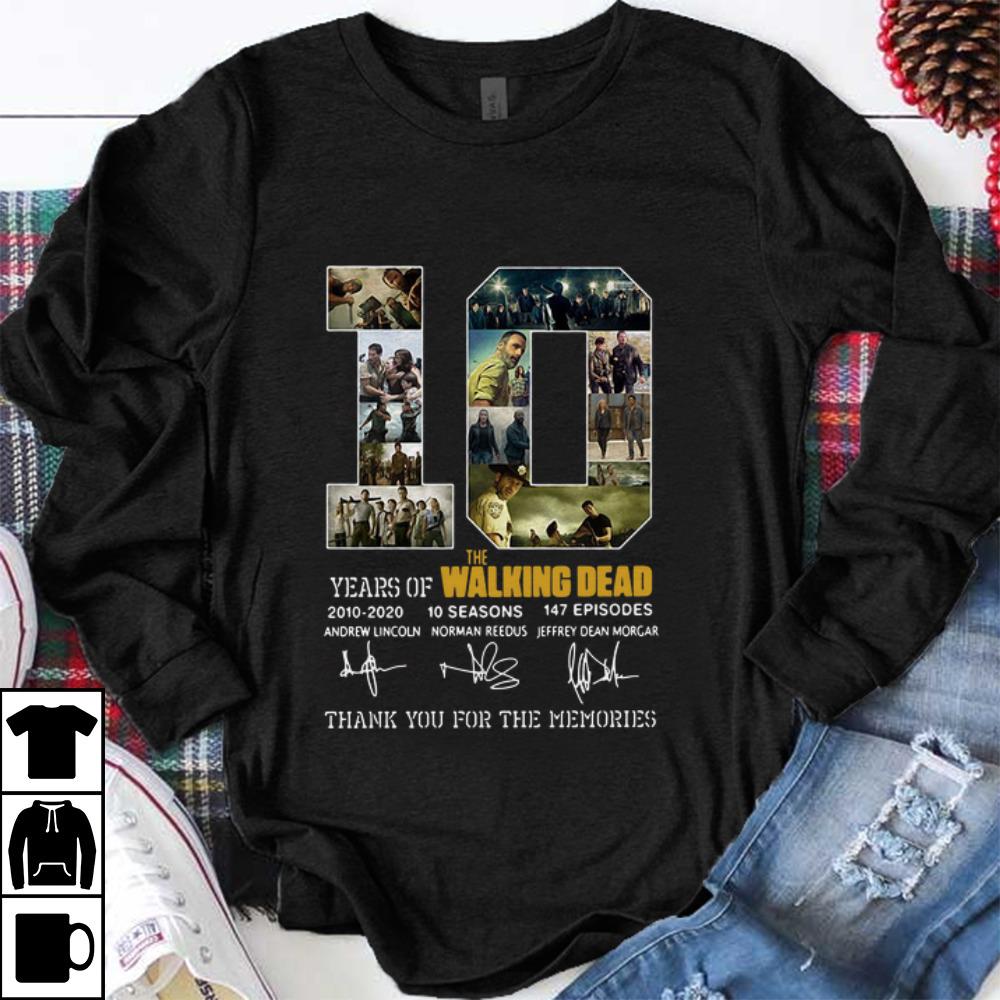 Nice 10 Years Of The Walking Dead Thank You For The Memories Signature shirt 1 - Nice 10 Years Of The Walking Dead Thank You For The Memories Signature shirt