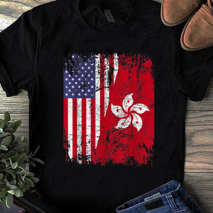 Nice Hong Kong Half American Flag shirt 1 - Nice Hong Kong Half American Flag shirt