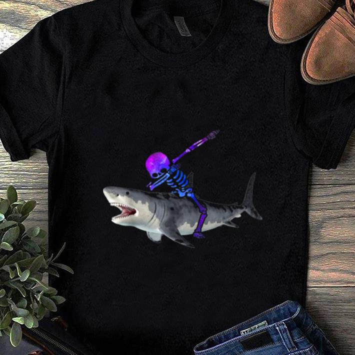 Nice Men Boy Colorful Space Skeleton Riding Shark Halloween shirt 1 - Nice Men Boy Colorful Space Skeleton Riding Shark Halloween shirt