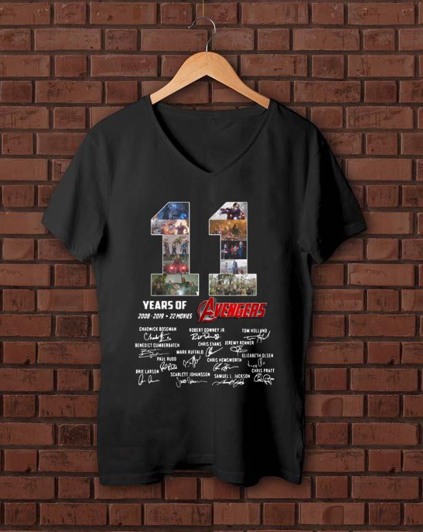 Official 11 years of Avengers 2008 2019 signature shirt 1 - Official 11 years of Avengers 2008 2019 signature shirt