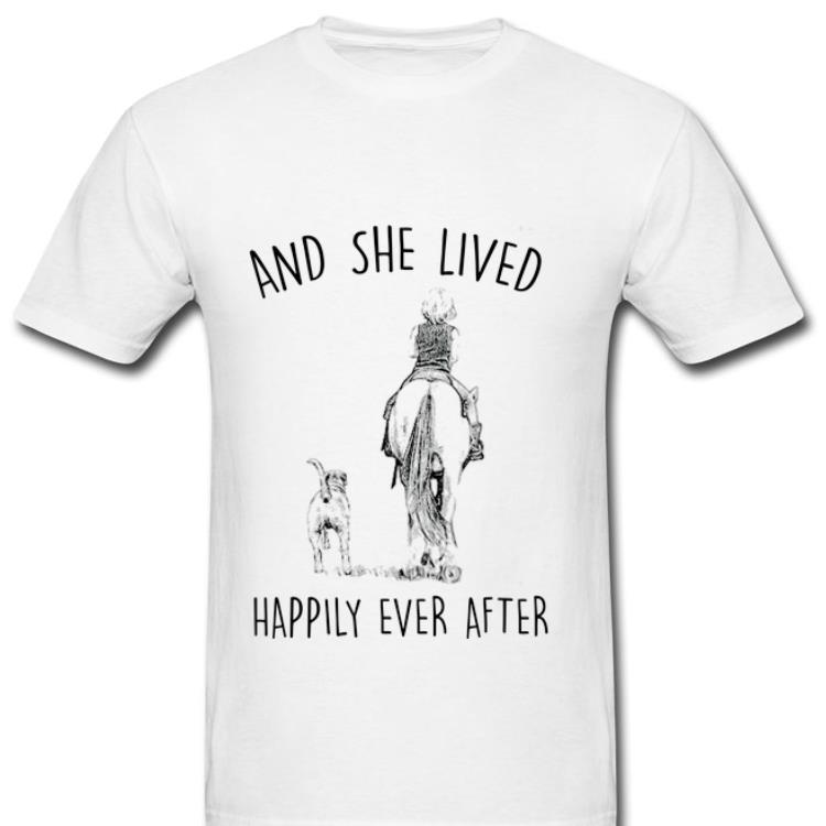 Official And She Lived Happily Ever After Horse Dogs shirt 1 - Official And She Lived Happily Ever After Horse Dogs shirt
