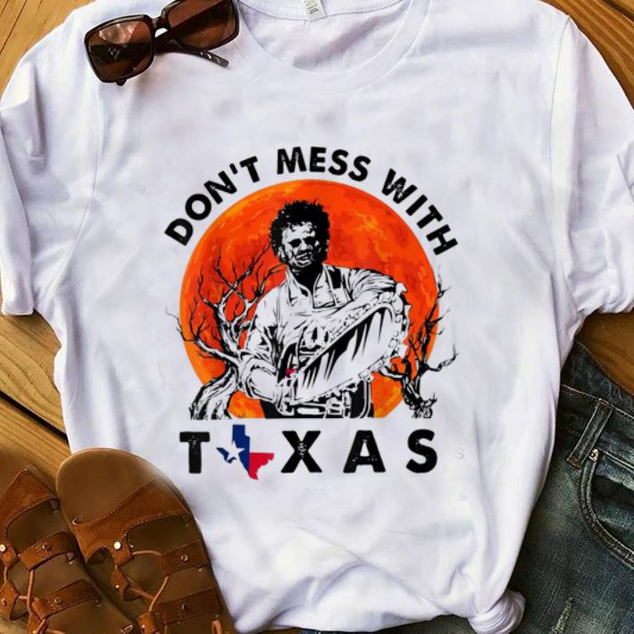 Official Leatherface Don t Mess With Vintage Texas Halloween Sunset shirt 1 - Official Leatherface Don't Mess With Vintage Texas Halloween Sunset shirt
