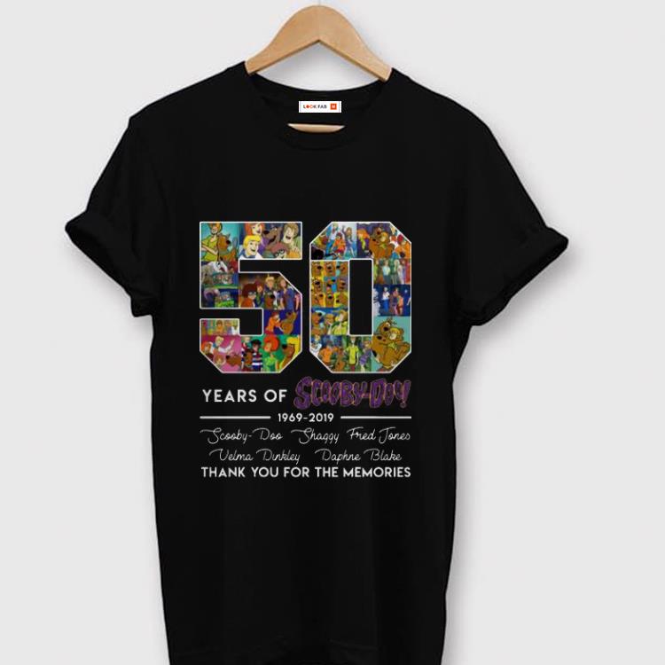 Premium 50 Years of 1969 2019 Scooby Doo Signature Thank You For Memories shirt 1 - Premium 50 Years of 1969-2019 Scooby Doo Signature Thank You For Memories shirt