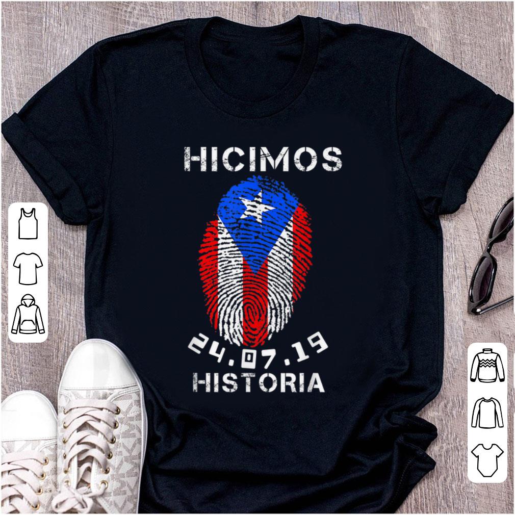 Pretty Hicimos Historia Ricky Renuncia Bandera Negra Puerto Rico Flag Fingerprint shirt 1 - Pretty Hicimos Historia Ricky Renuncia Bandera Negra Puerto Rico Flag Fingerprint shirt