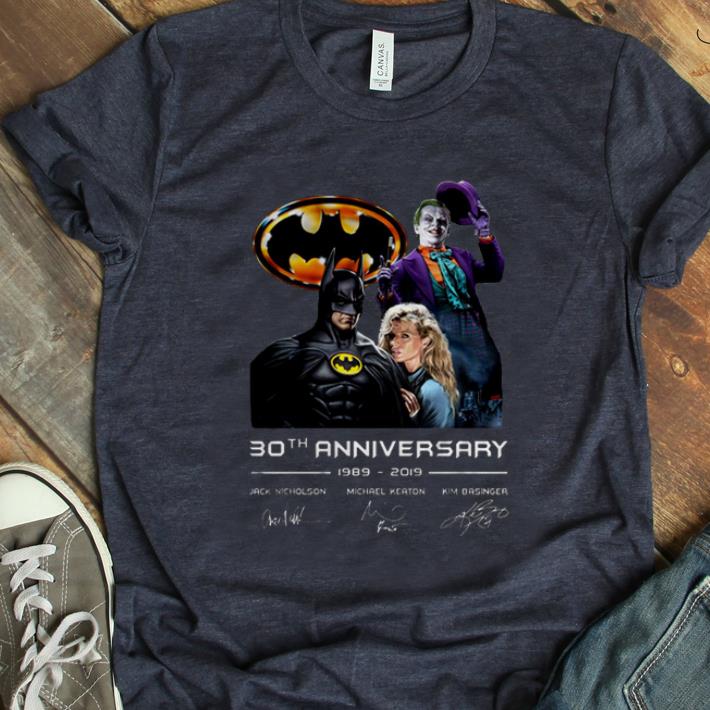 Top 30th Anniversary 1989 2019 Jack Nicholson Michael Keaton Kim Basinger Signature Version shirt 1 - Top 30th Anniversary 1989-2019 Jack Nicholson Michael Keaton Kim Basinger Signature Version shirt