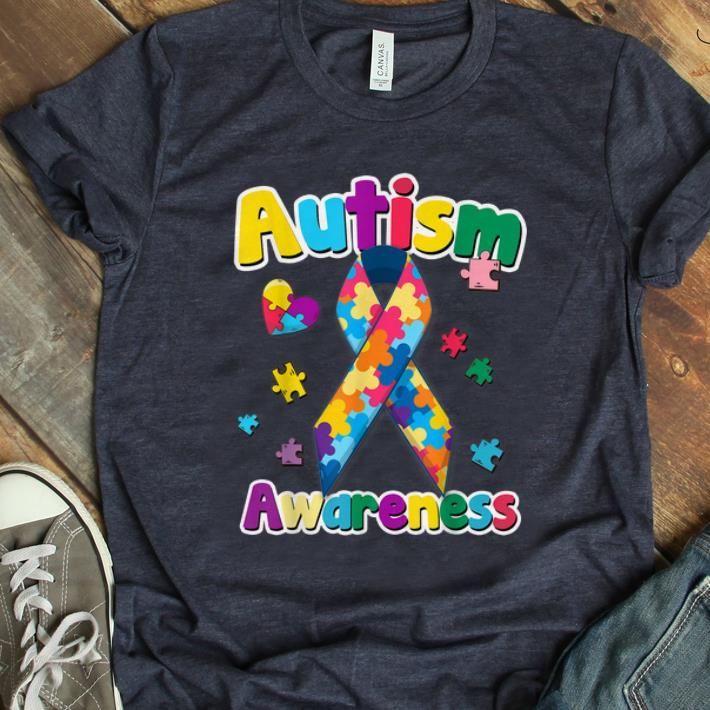Top Ribbon Puzzle Pieces Colors Autism Awareness shirt 1 - Top Ribbon Puzzle Pieces Colors Autism Awareness shirt