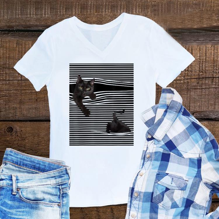 Awesome Black Cat Under The Curtains shirt 1 - Awesome Black Cat Under The Curtains shirt