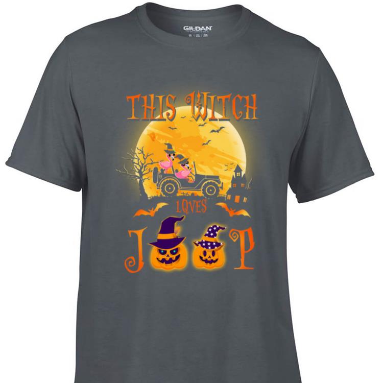 Awesome Flamingos this witch loves Jeep Halloween shirt 1 - Awesome Flamingos this witch loves Jeep Halloween shirt