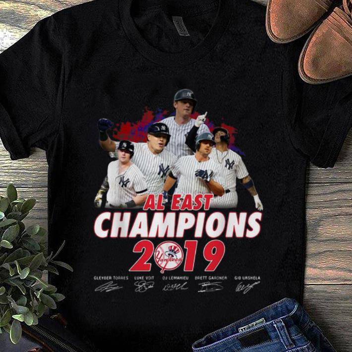 Awesome New York Yankees Al East Champions 2019 Signatures shirt 1 - Awesome New York Yankees Al East Champions 2019 Signatures shirt