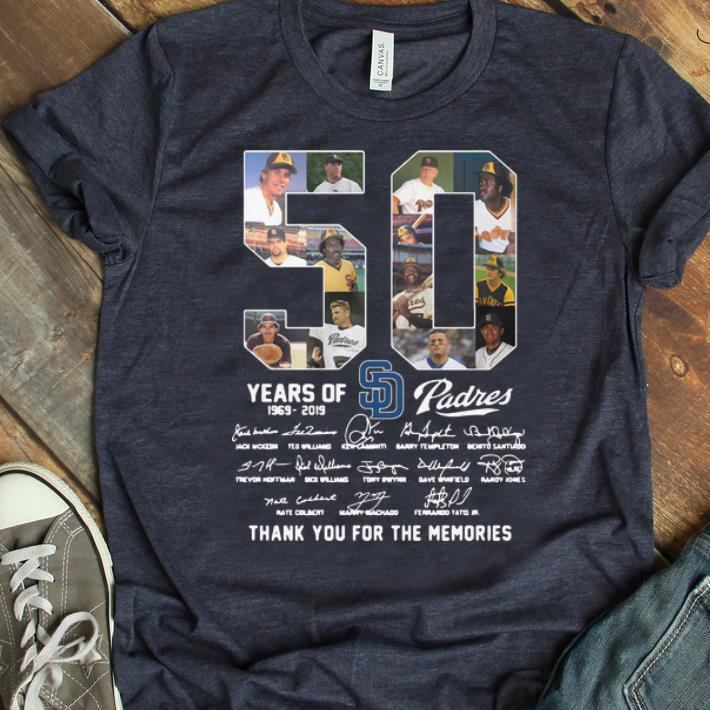 Awesome San Diego Padres 50 Years 1969 2019 Signatures shirt 1 - Awesome San Diego Padres 50 Years 1969-2019 Signatures shirt