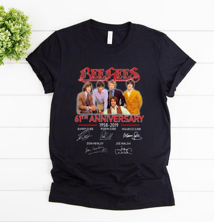 Hot Bee Gees 61th Anniversary 1958 2019 Signatures shirt 1 - Hot Bee Gees 61th Anniversary 1958-2019 Signatures shirt