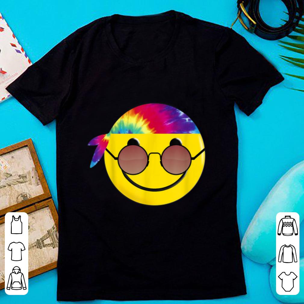Hot Hippie Tie Dye Emoji Sunglasses Headband Funny shirt 1 - Hot Hippie Tie Dye Emoji Sunglasses Headband Funny shirt