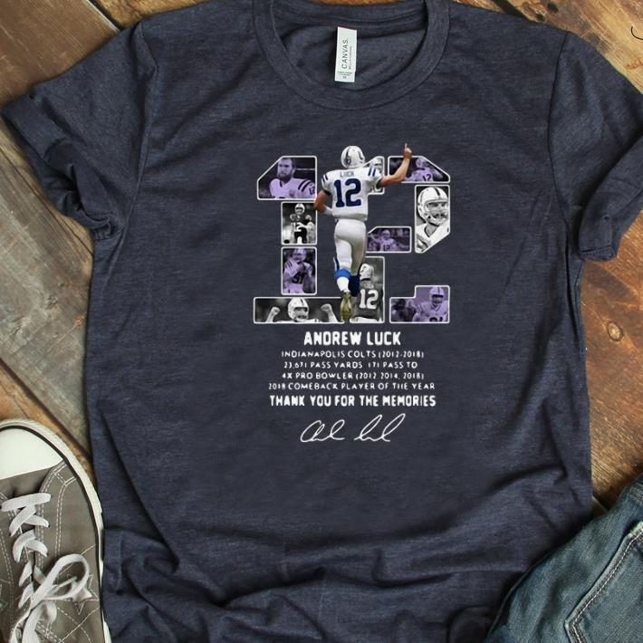 Nice 12 Andrew Luck Thank You For The Memories Signature shirt 1 - Nice 12 Andrew Luck Thank You For The Memories Signature shirt