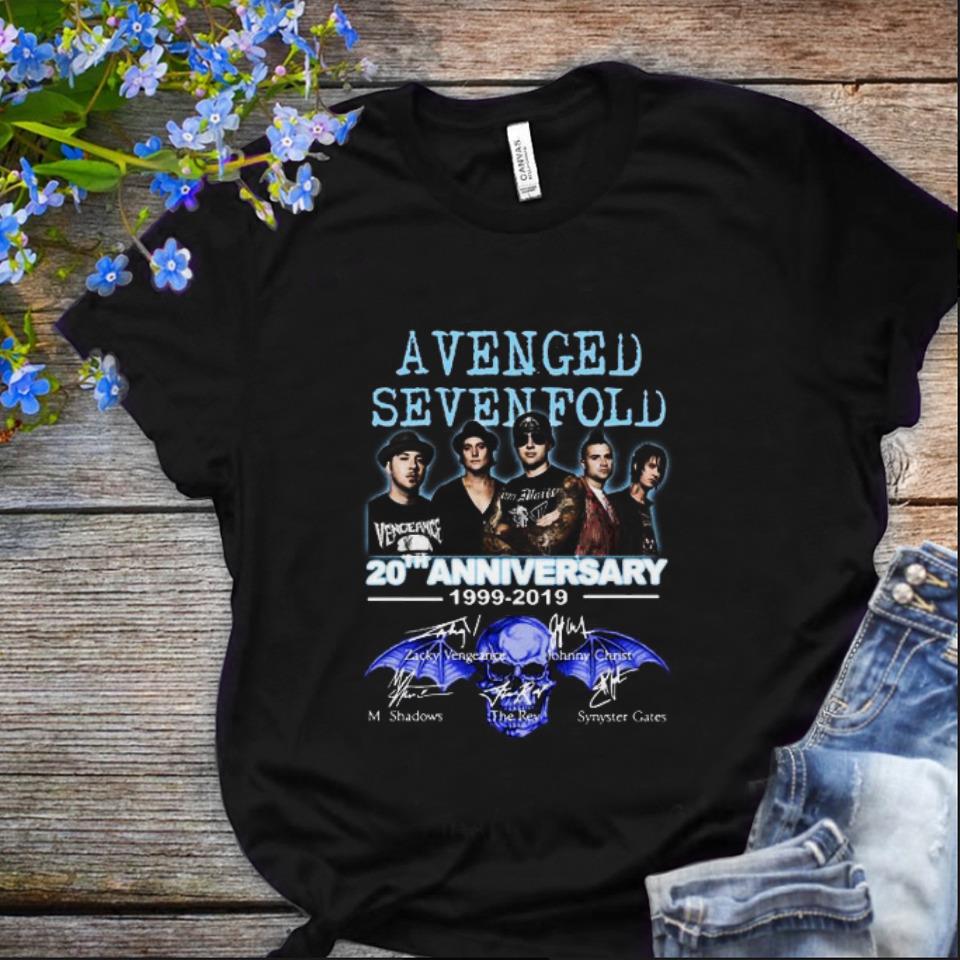 Nice 20th Anniversary 1999 2019 Signatures Avenged Sevenfold shirt 1 - Nice 20th Anniversary 1999-2019 Signatures Avenged Sevenfold shirt