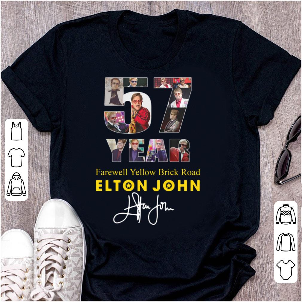 Nice Elton John signature 57 Years Farewell Yellow Brick Road shirt 1 - Nice Elton John signature 57 Years Farewell Yellow Brick Road shirt