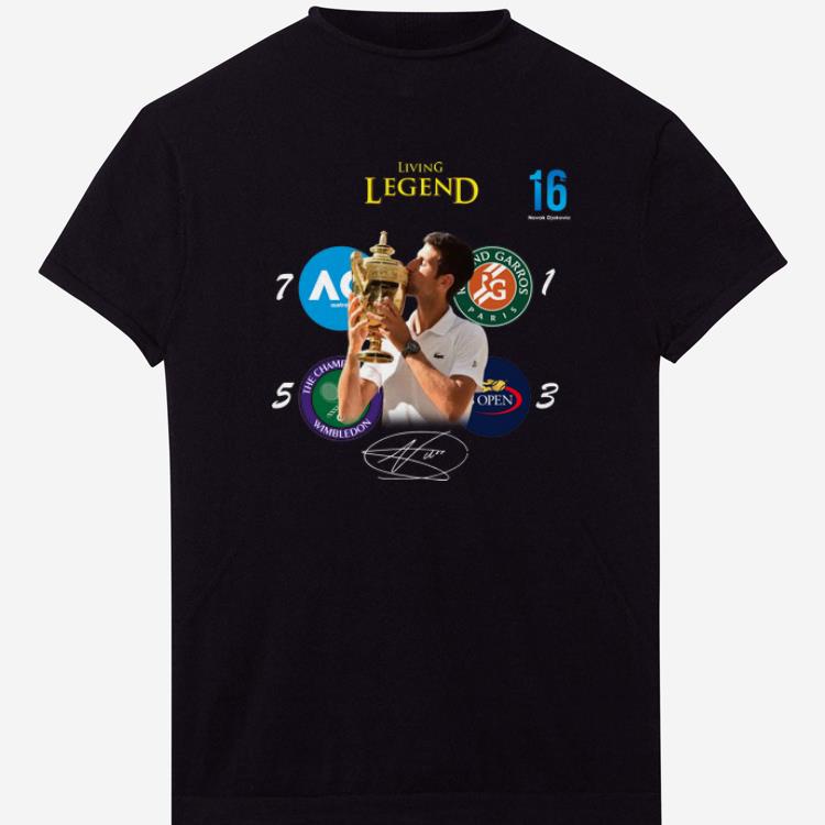 Nice Novak Djokovic Living Legend Champion Wimbledon 2019 signature shirts 1 - Nice Novak Djokovic Living Legend Champion Wimbledon 2019 signature shirts