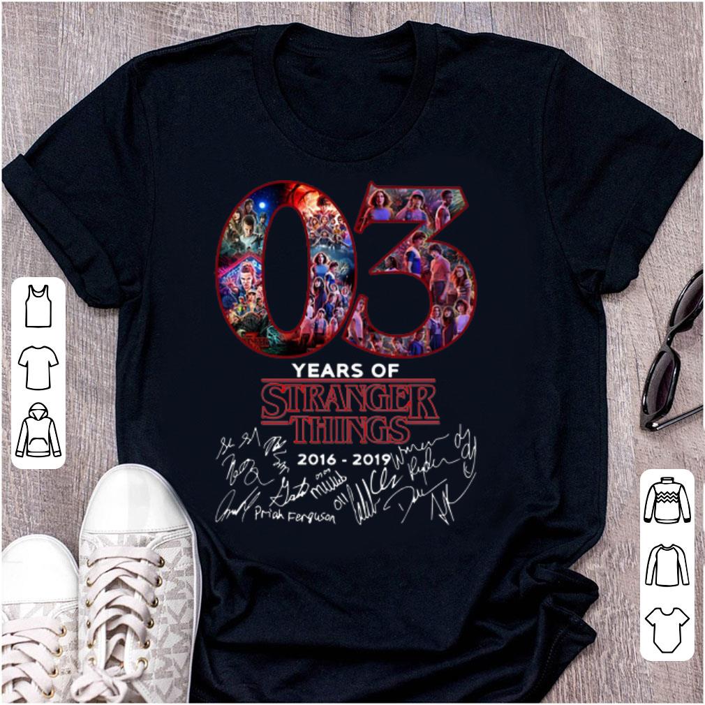 Official 03 Years Of Stranger Things 2016 2019 Signatures shirt 1 - Official 03 Years Of Stranger Things 2016-2019 Signatures shirt