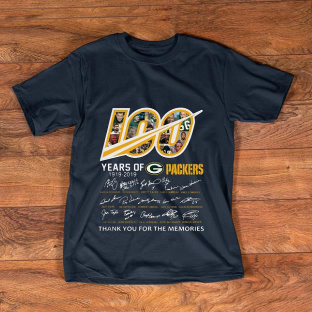 Official 100 Years Of Green Bay Packers 1919 2019 Signatures shirt 1 - Official 100 Years Of Green Bay Packers 1919-2019 Signatures shirt